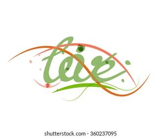 Love lettering word