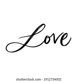 LOVE. LOVE LETTERING WORDS. FOR ST VALENTINE'S DAY. VECTOR LOVELY GREETING HAND LETTERING