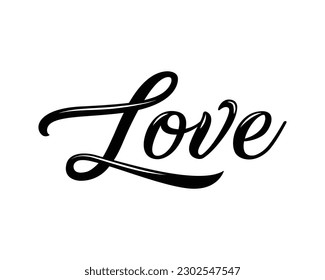 Love Lettering Words. For valentine's Day. Vector Lovely Greeting Hand Lettering. Lettering vector illustration for poster, card, Romantic,banner valentine day, wedding. Modern calligraphy text love.