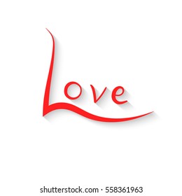 love lettering. Writing hand on white background.