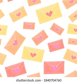 Love letters concept cartoon vector seamless pattern