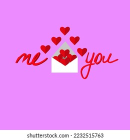 Love letters for lovers vector greeting card,poster, icon