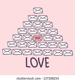 Love letters romantic valentine card