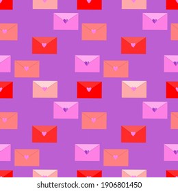 Love Letters seamless pattern for Valentines Day backgrounds, templates, banners and other purposes