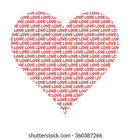 Love letters shaped heart vector