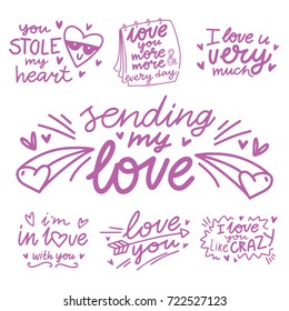 Love letters, text doodles