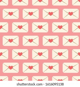 Love letters for Valentines Day Vector Seamless Pattern