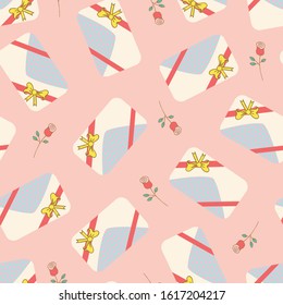 Love Letters for Valentines Day Vector Seamless Pattern