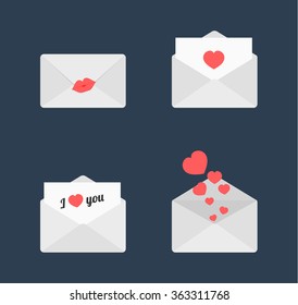 Love letters vector set