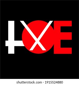 Love letters vector. Love typography