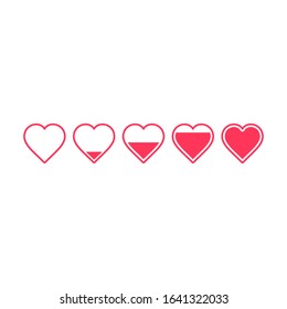 Love Level In Heart Icon, Love Or Health Or Charity Vector Concept.