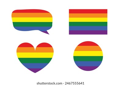 Love is Love, LGBT flag, rainbow color love symbol, pride month in June, vector illustration. 