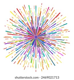 Love is Love. LGBT style background with rays. Vector illustration in rainbow color for sticker,  greeting card, poster, patch, t-shirt, pin.
