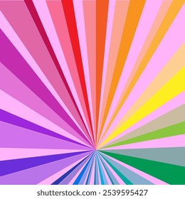 Love is Love. LGBT style background with rays. Vector illustration in rainbow color for sticker,  greeting card, poster, patch, t-shirt, pin.