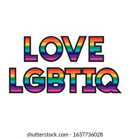 love lgbtiq lettering with flag gay vector illustration design