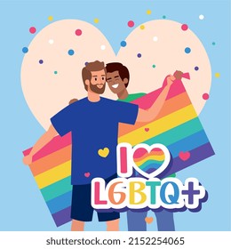 love lgbtq lettering with gays
