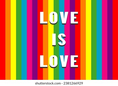 El Amor Es El Amor. Fondo del arcoiris del Orgullo LGBTQ.Fondo del patrón