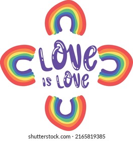 Liebe ist ein lieblicher LGBTQ Pride Vektor, LGBTQ Pride Vector Design, Liebe ist Liebe Design mit LGBTQ-Farben Hintergrund, Geschlechtervielfalt.