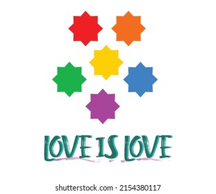 Love is love lgbtq vector design for poster, t-shirt, banner, frame.