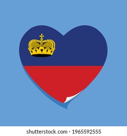 Me encanta la ilustración del vector del corazón de la bandera de Liechtenstein