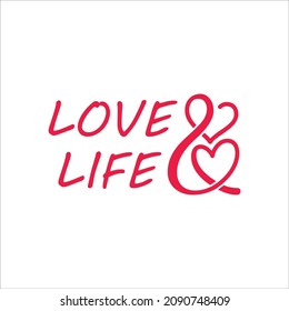 love and life logo design concept free vector template love life quote for t shirt