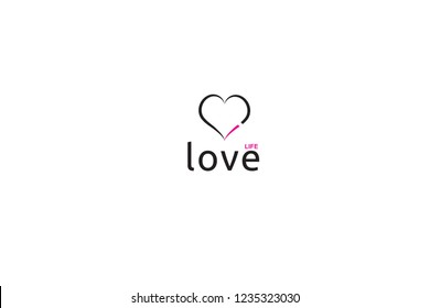 love life logo,heart logo or love yourself logo,new,modern,professional and unique logo for your business.red and black colors.