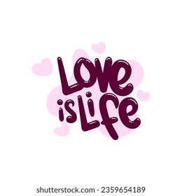 love is life people quote typography flat design illustration