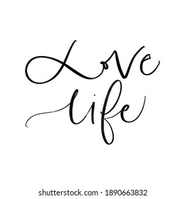LOVE LIFE. VECTOR HAND LETTERING TYPOGRAPHY