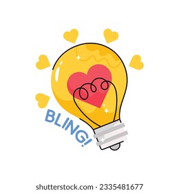Love light doodle vector outline icon. EPS 10 file
