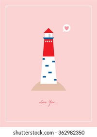 love lighthouse greeting card