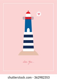 love lighthouse greeting card