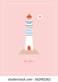 love lighthouse greeting card