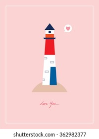 love lighthouse greeting card
