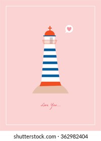 love lighthouse greeting card