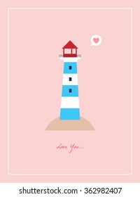 love lighthouse greeting card