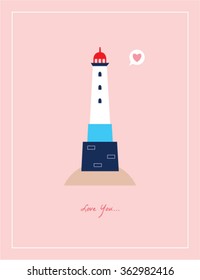 love lighthouse greeting card