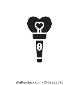 Love Lightstick Filled Icon Vector Illustration