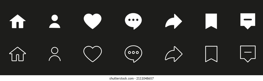 Love, Like, Comment, Share, And Logo. Set Of Social Media Icons Inspired By Tiktok