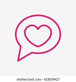 love like heart sign pink thin line icon
