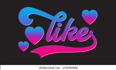 love like, Social media slogans stickers hand drawn typography. Like Share Repost Follow Subscribe motivational words for web blog posts prints posters decoration needs. Vector design.