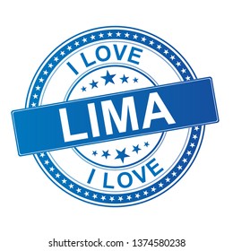 i love lima grunge rubber stamp vector illustration isolated