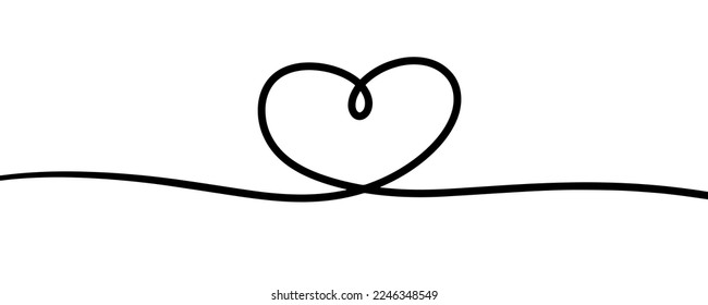 Love line art banner background design vector. 