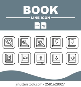 Love Line Editable Icons set, Book icon with line sketch effect, giving a classic and artistic impression.