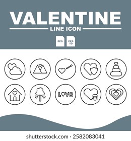 Love Line Editable Icons set, Affection themed line icon design with a modern concept and versatile for various design projects.