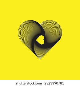 Love Line Icon, Logo and Background Vector Illustration Flat Design Trendy