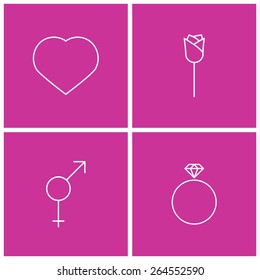love line icon set