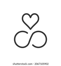 Love line icon, sign or symbol. Premium pictogram in trendy outline style. Love pixel perfect vector icon isolated on a white background. 