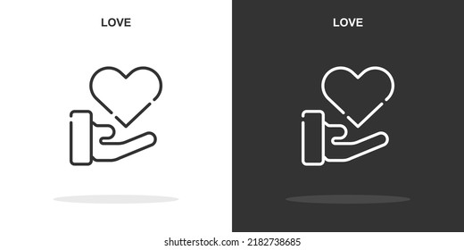 love line icon. Simple outline style.love linear sign. Vector illustration isolated on white background. Editable stroke EPS 10