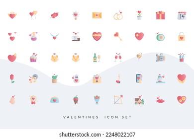 Love line icons set. Happy Valentine day signs and symbols. Love, couple, relationship, dating, wedding, holiday, romantic amour theme. Heart, lips, gift.