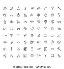 Love line icons set. Romantic vector illustration eps 10.